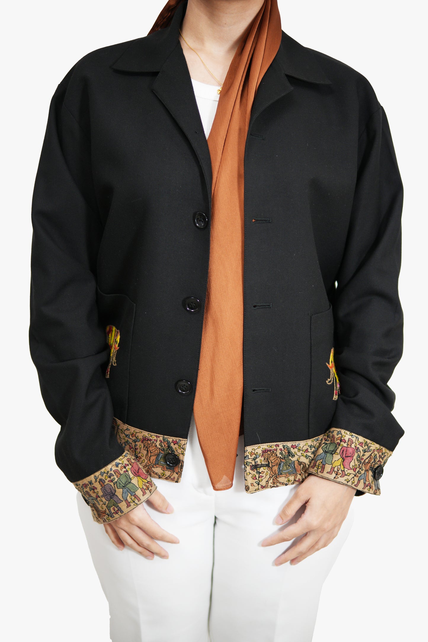 AGHAAZ Hand-Embroidered Black Jacket