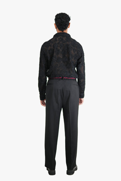 SURMAYI Black Mesh Shirt