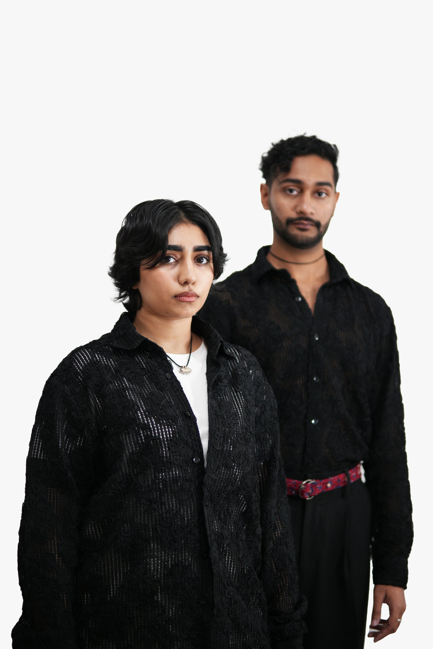 SURMAYI Black Mesh Shirt