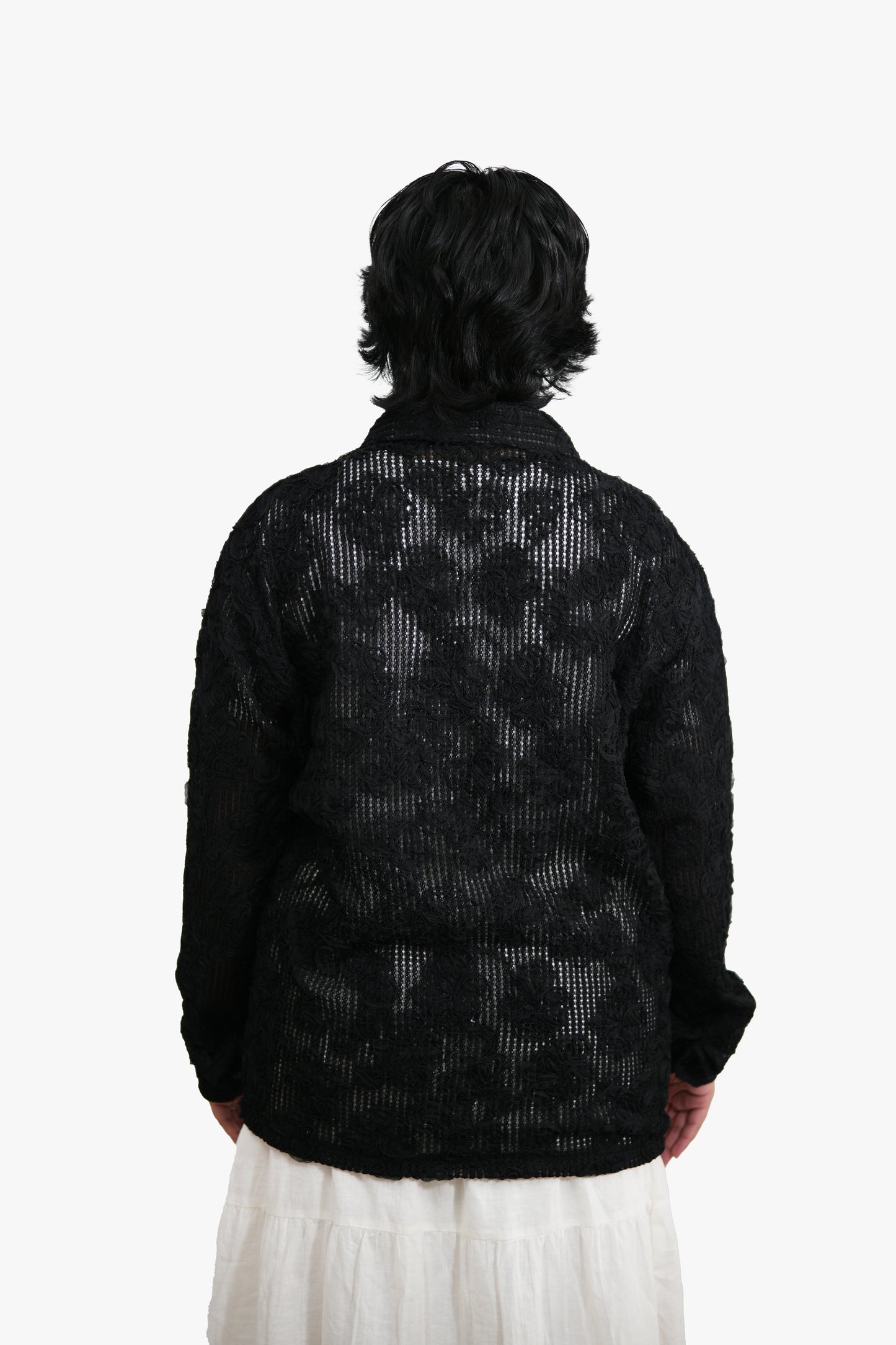 SURMAYI Black Mesh Shirt